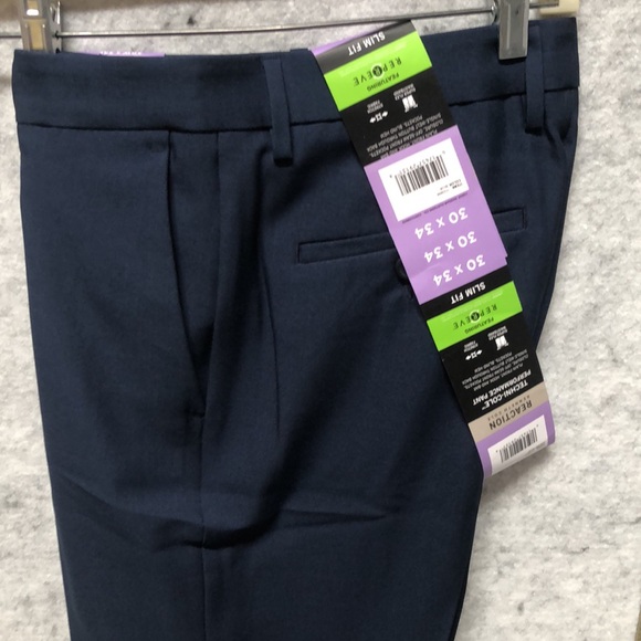 Kenneth Cole Reaction Dark Blue Slim Fit Trousers - Picture 3 of 3